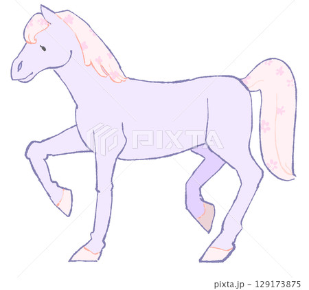 メルヘンな馬のイラスト メルヘンな馬のイラスト 129173875
