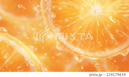 Vibrant citrus orange tone, fresh energetic vibe with clean background 129174634