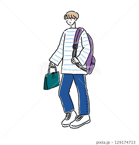 シンプルでおしゃれな人物 シンプルでおしゃれな人物 129174713