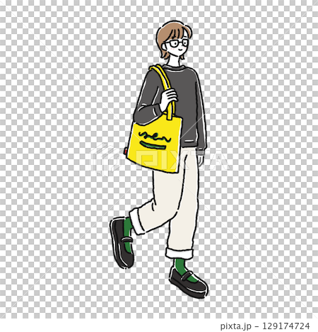 Casual and stylish woman wearing glasses Casual and stylish woman wearing glasses 129174724