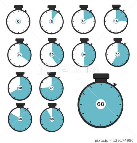 Set of time and stopwatch icons Set of time and stopwatch icons 129174986