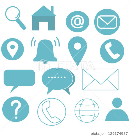 Business contact icons set vector Business contact icons set vector 129174987