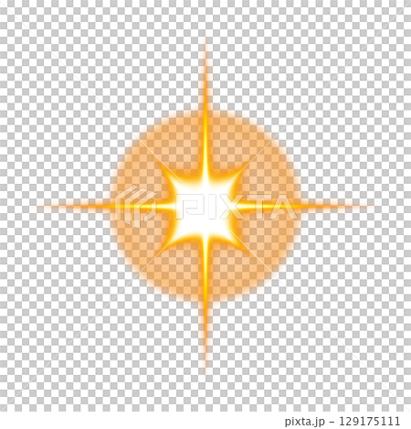 Orange luminous cross effect (transparent background) 129175111
