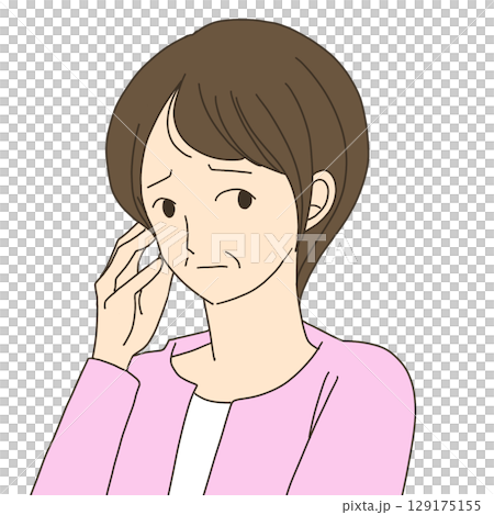 困っている顔の女性 129175155