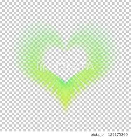 Yellow-green radial heart-shaped graphic (transparent background) 129175260