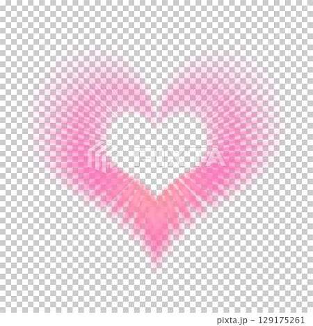 Pink radial heart-shaped graphic (transparent background) 129175261