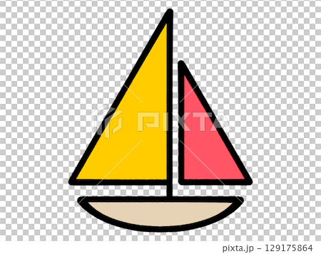 簡單的遊艇插畫素材 129175864