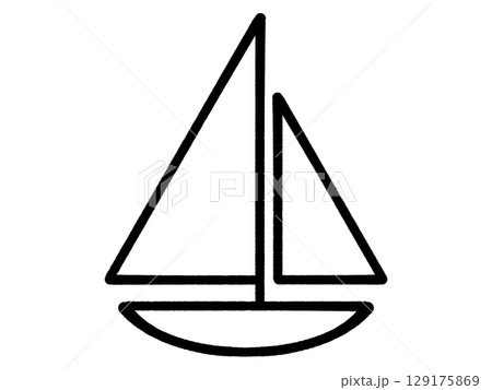 シンプルなヨットのイラスト素材 シンプルなヨットのイラスト素材 129175869
