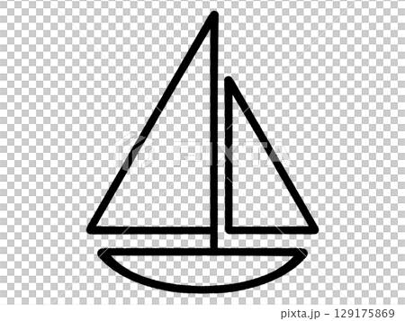 シンプルなヨットのイラスト素材 シンプルなヨットのイラスト素材 129175869