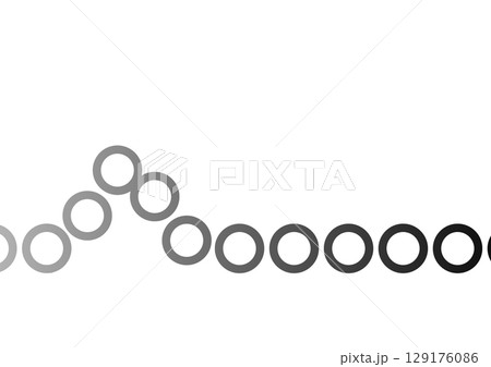 モノクロの丸模様の抽象的な装飾ライン 129176086