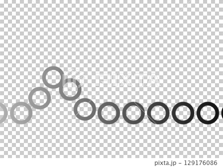 モノクロの丸模様の抽象的な装飾ライン 129176086
