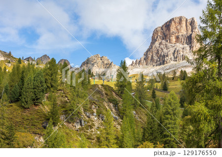 Passo Giau mountain peak, Dolomites, Italy Passo Giau mountain peak, Dolomites, Italy 129176550