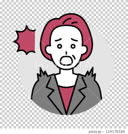 穿西裝的中年婦女圖示（驚訝） 129176589