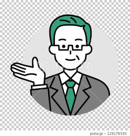 穿西裝的中年男子圖示（引導） 129176593