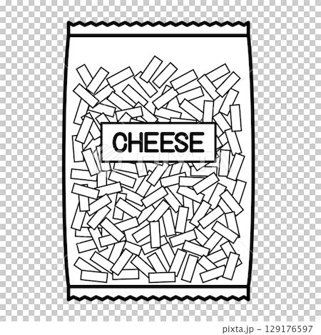 袋に入ったとろけるチーズのイラスト 129176597