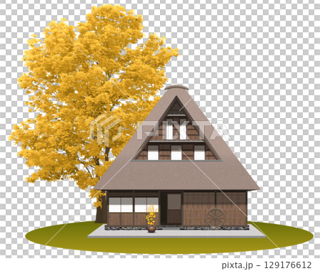 合掌式古宅插圖 129176612