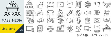 マスメディアに関するアイコンセット 129177259