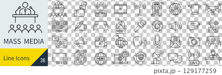 マスメディアに関するアイコンセット 129177259
