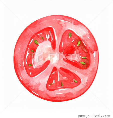 watercolor illustration of a red tomato isolated watercolor illustration of a red tomato isolated 129177326