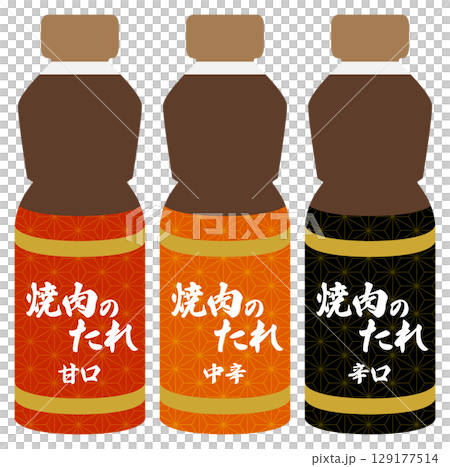 烤肉醬插圖，簡單向量素材，大量銷售，3種類型 129177514