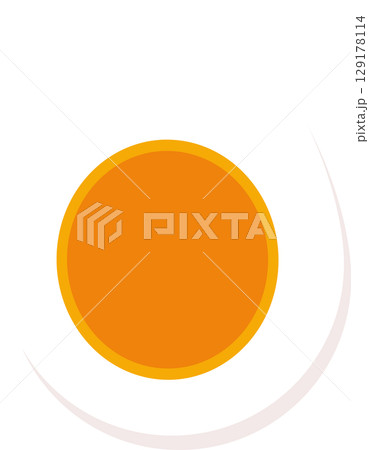 asian food , cartoon salted egg with orange yolk and white egg 129178114
