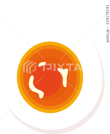 a soft-boiled egg with a vivid orange and red yolk 129178141