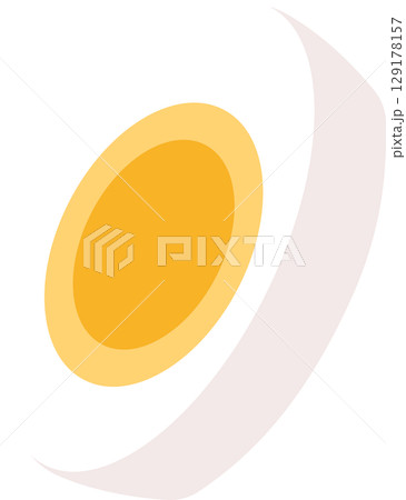 a diagonally angled vector illustration of an almost overcooked boiled egg 129178157