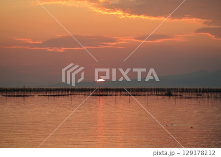 大牟田市　有明海　海苔畑、 129178212