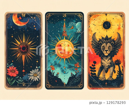 タロットカード　シンプルなイラスト 129178293