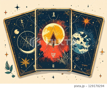 タロットカード　シンプルなイラスト 129178294