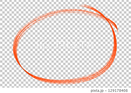 Red pencil highlight circle mark isolated on transparent background 129178408