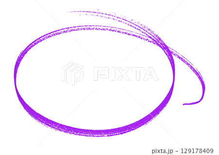Purple pencil highlight circle mark isolated on transparent background 129178409