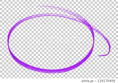 Purple pencil highlight circle mark isolated on transparent background 129178409
