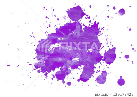 Purple splash watercolor brush isolated on transparent background 129178425