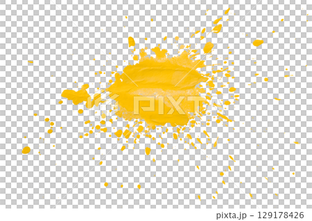 Yellow splash watercolor brush isolated on transparent background Yellow splash watercolor brush isolated on transparent background 129178426