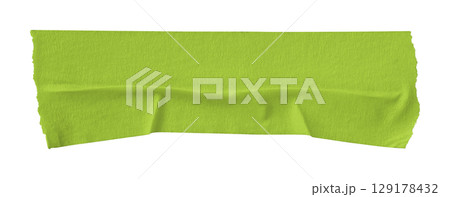 green crumpled torn tape isolated on transparent background 129178432