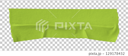 green crumpled torn tape isolated on transparent background 129178432