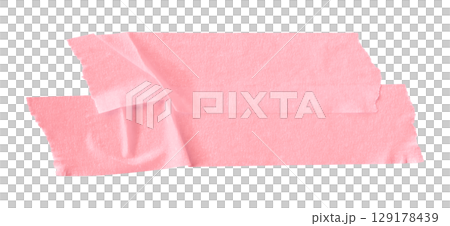 pink crumpled torn tape isolated on transparent background pink crumpled torn tape isolated on transparent background 129178439