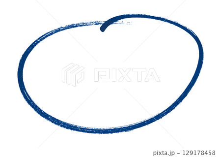 Blue pencil highlight circle mark isolated on transparent background 129178458