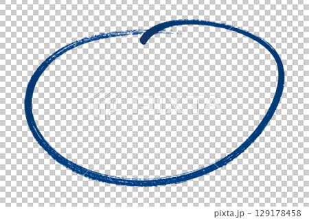 Blue pencil highlight circle mark isolated on transparent background 129178458
