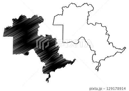 Aguia Branca municipality (Espirito Santo state, Municipalities of Brazil, Federative Republic of Brazil) map vector illustration, scribble sketch Aguia Branca map 129178914