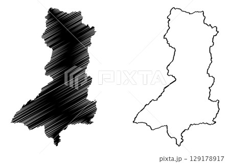 Apiaca municipality (Espirito Santo state, Municipalities of Brazil, Federative Republic of Brazil) map vector illustration, scribble sketch Apiaca map 129178917