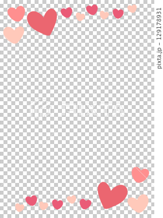 粉紅色手繪心形圖案框架背景 粉紅色手繪心形圖案框架背景 129178931
