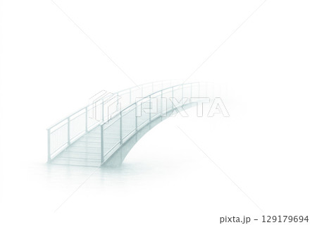 A transparent bridge in a white whirlpool. Space for text. A transparent bridge in a white whirlpool. Space for text. 129179694