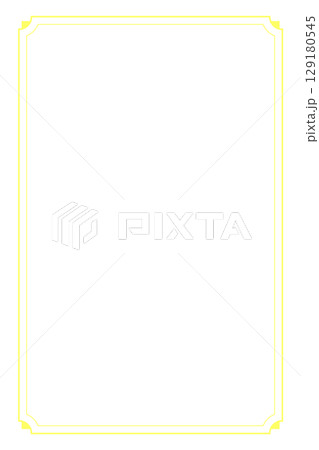 シンプル黄色のフレーム枠チラシ背景素材フライヤー　ポストカード背景素材　ベクター透過png 129180545
