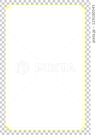 シンプル黄色のフレーム枠チラシ背景素材フライヤー　ポストカード背景素材　ベクター透過png 129180545