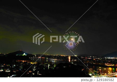 日本ライン夏まつりロングラン花火(犬山城ライトアップ) 129180582