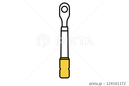 トルクレンチ、シンプルでかわいい線画アイコン 129181172