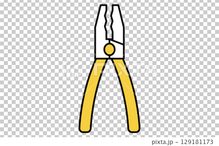 Pliers, a simple and cute line drawing icon 129181173