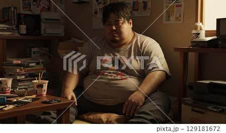 引きこもり男性イラスト素材 引きこもり男性イラスト素材 129181672